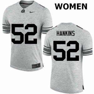 NCAA Ohio State Buckeyes Women's #52 Johnathan Hankins Gray Nike Football College Jersey URI2445RO